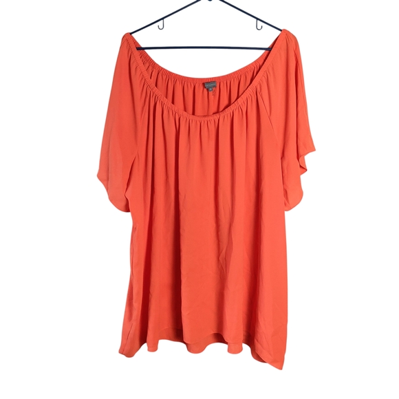 Vince Camuto Tops - Vince Camuto Orange Flutter Sleeve Blouse   Size 3X